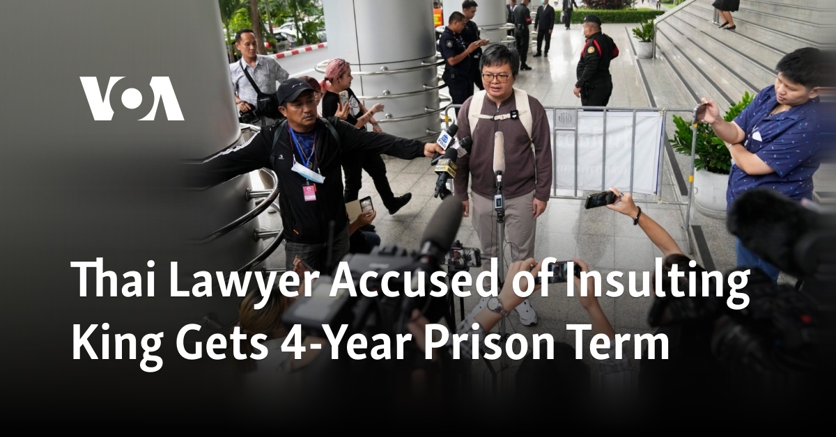 Thai Lawyer Accused of Insulting King Will get 4-Calendar year Jail Phrase