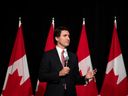 Prime Minster Justin Trudeau speaking at a fundraising event in Vancouver. 