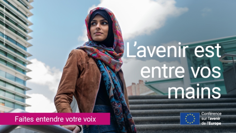The European Union's advert featuring a Muslim woman to promote the Conference on the Future of Europe