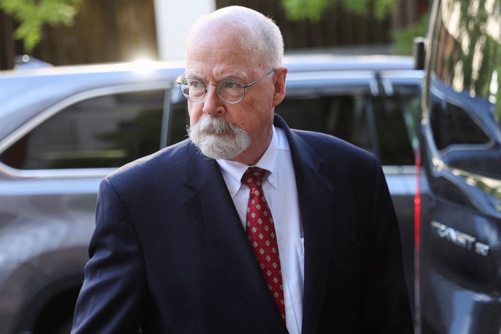 Special Counsel John Durham departs the U.S. Federal Courthouse after opening arguments in the trial of Attorney Michael Sussmann.